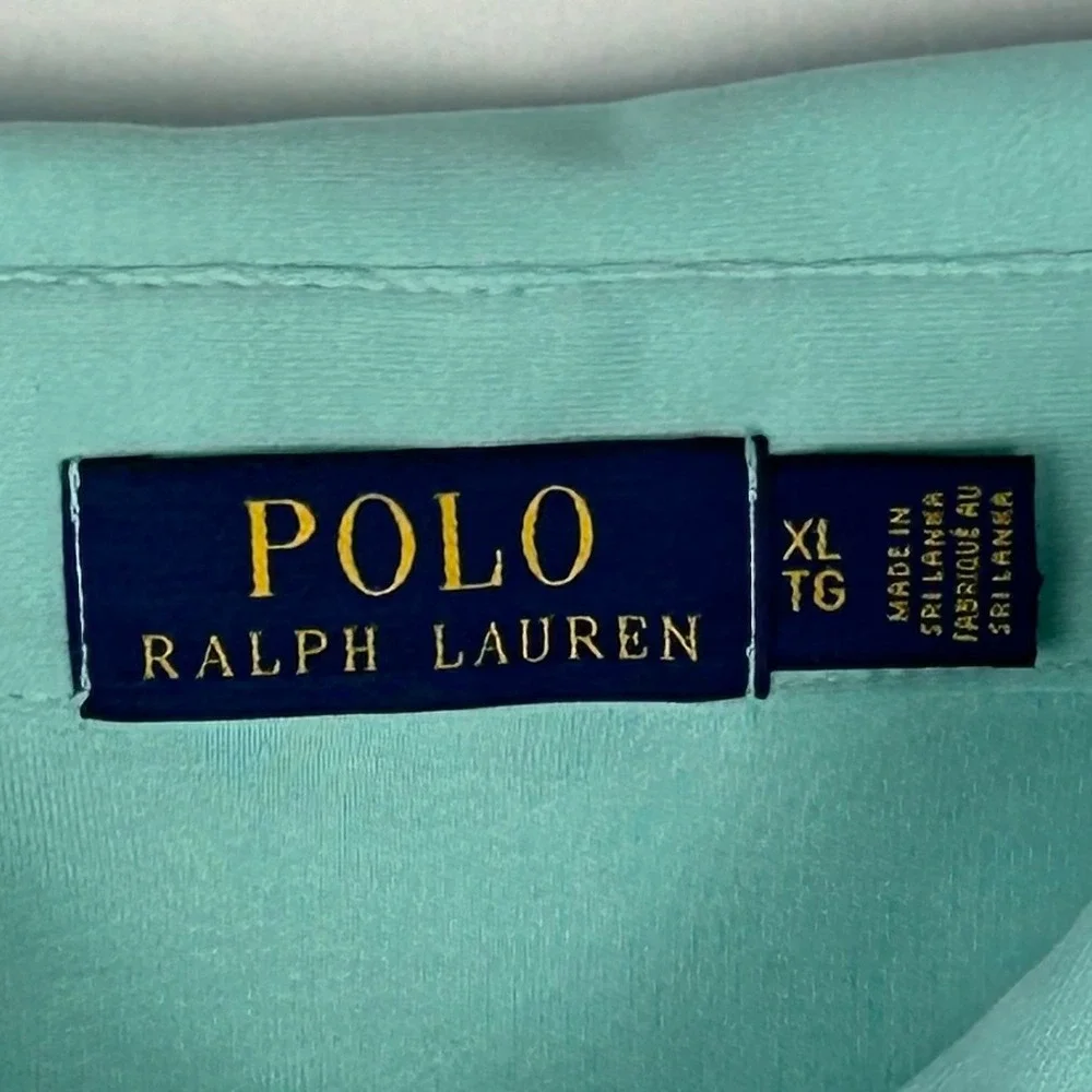 Polo Ralph Lauren Mens XL Mint Green Aqua‎ Cotton Short Sleeve Polo Shirt Logo